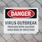 Signmission Virus Outbreak, 10 in W x Rectangle, Plastic OS-2PACK-NS-P-710-25587 - alternate 6